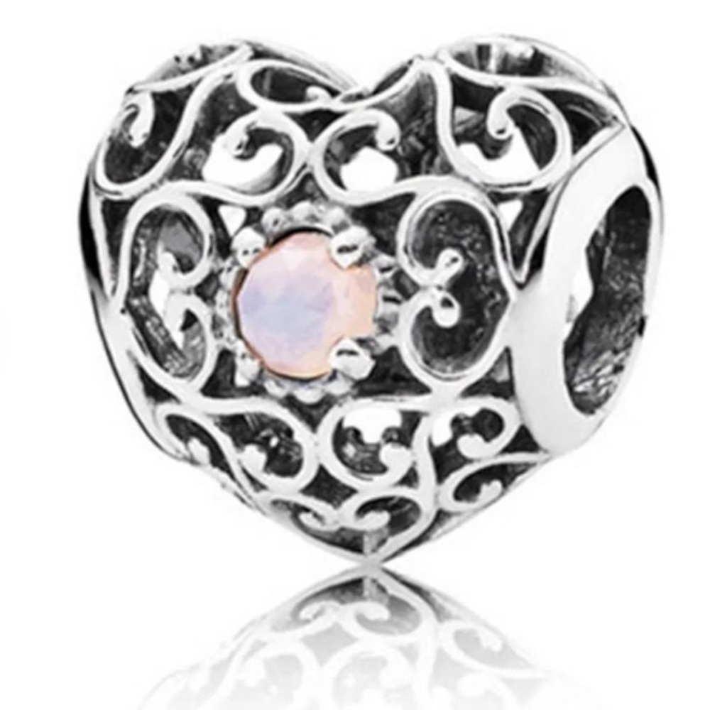 Pandora Scroll Heart Charm